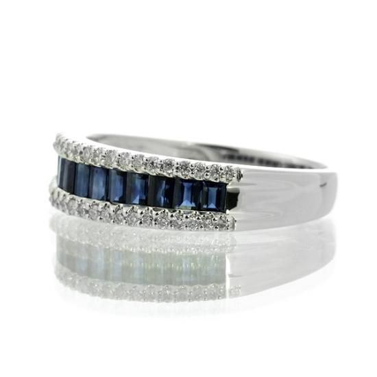 サファイア ダイヤモンド リング Pt900 プラチナ 1.0ct 鑑別書付