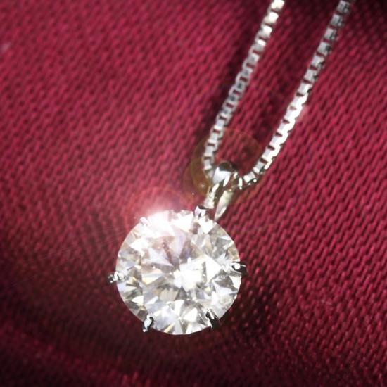 0.6ct ダイヤモンド ネックレス 一粒 6本爪 Pt900 Dカラー SI2