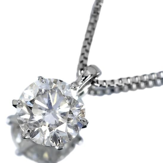 0.6ct ダイヤモンド ネックレス 一粒 6本爪 Pt900 Dカラー SI2