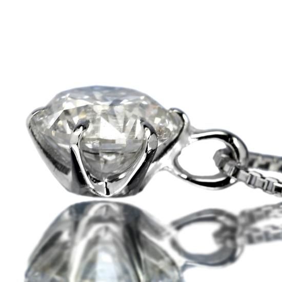 0.6ct ダイヤモンド ネックレス 一粒 6本爪 Pt900 Dカラー SI2