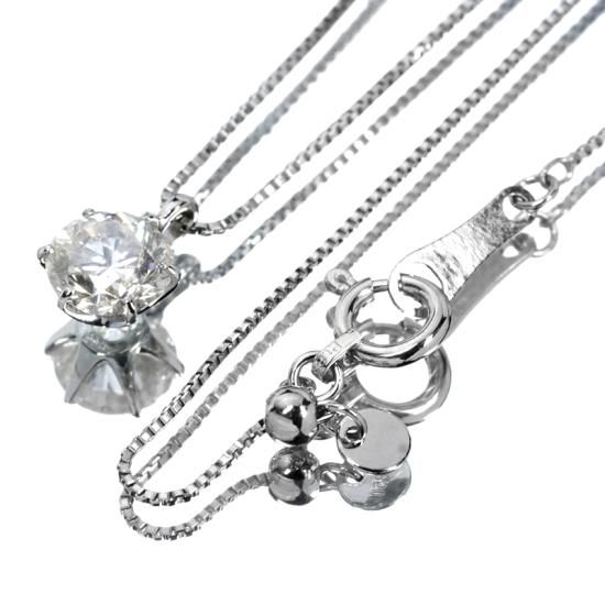 0.6ct ダイヤモンド ネックレス 一粒 6本爪 Pt900 Dカラー SI2
