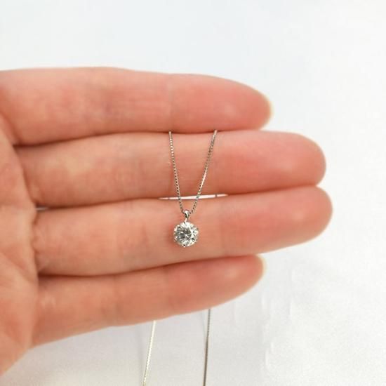 0.6ct ダイヤモンド ネックレス 一粒 6本爪 Pt900 Dカラー SI2