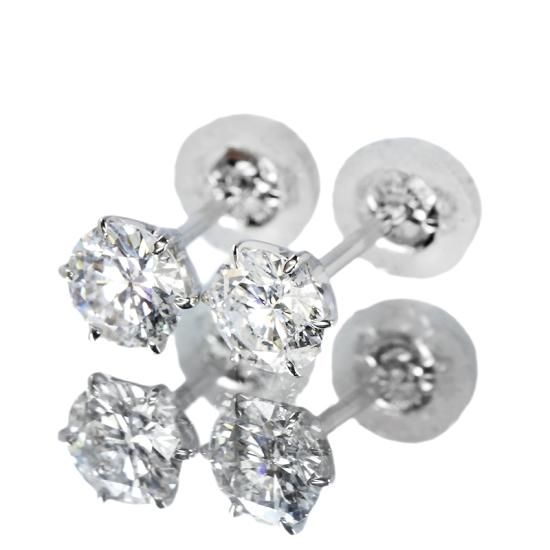 【22-42】ダイヤモンド　ピアス　D0.5ct 楽天市場】ダイヤモンド ピアス 0.5ct(Total) D〜F VS2 3EX H&C