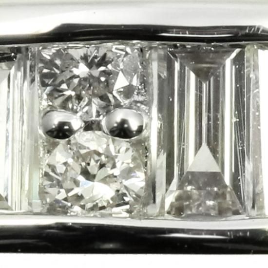 ダイヤモンド リング 0.5ct Pt900 プラチナ 一文字 バケット
