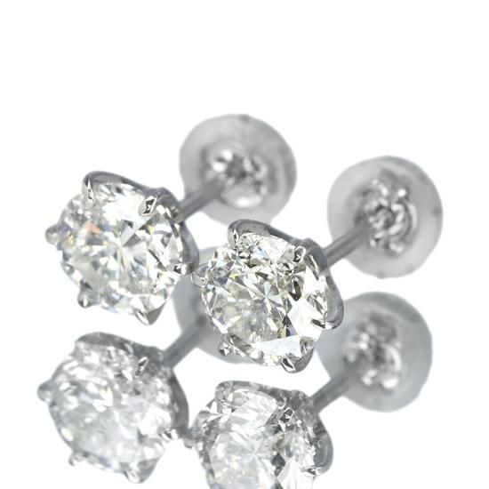 1.4カラット ダイヤモンド ピアス 0.7×0.7ct Pt900 Dカラー SI2 1.4カラット ダイヤモンド ピアス 0.7×0.7ct Pt900 Dカラー SI2