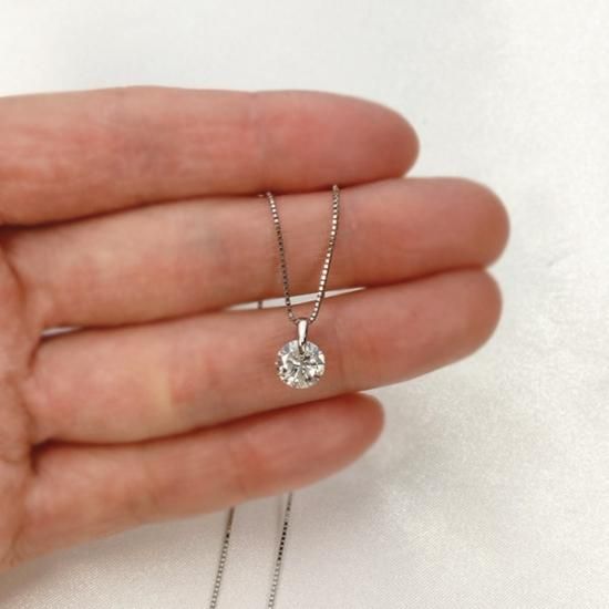 計1ct♡ダイヤモンドネックレス 1カラット ダイヤモンド ネックレス 一粒 一点留 プラチナ Fカラー SI2
