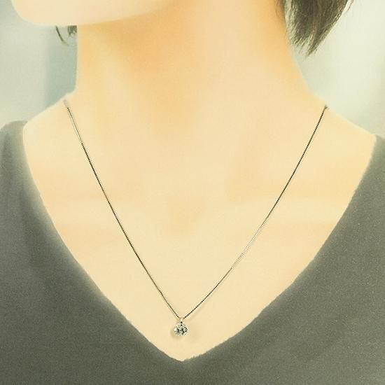 計1ct♡ダイヤモンドネックレス 1カラット ダイヤモンド ネックレス 一粒 一点留 プラチナ Fカラー SI2