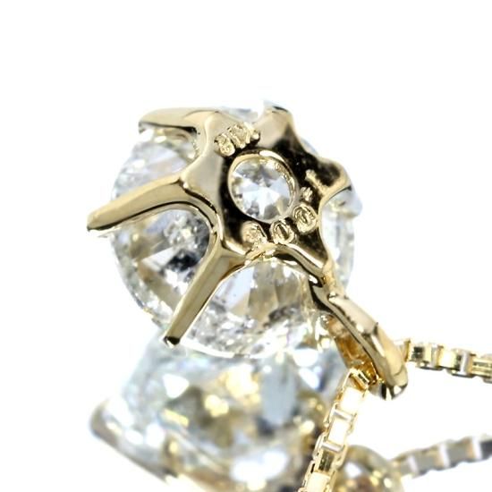 18K　1カラットダイヤネックレス Amazon | [Diamond-Luxy] 1カラット ダイヤモンド ネックレス 一