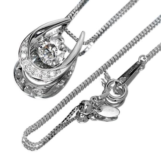 0.7ct ダンシングストーン ダイヤモンド ネックレス プラチナ G