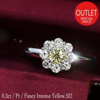 0.3ct   ץ FANCY INTENSE YELLOW SI2 и  ե󥷡顼 ǰ ˤ