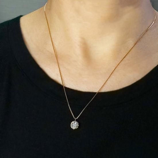 1.4カラット ダイヤモンド ネックレス 一粒 6本爪 K18ピンクゴールド K