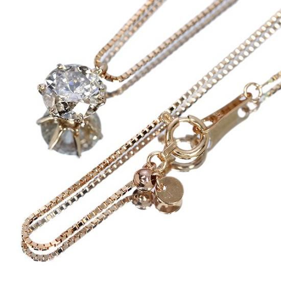 1.2カラット ダイヤモンド ネックレス 一粒 6本爪 K18ピンク 1.2カラット ダイヤモンド ネックレス 一粒 6本爪 K18ピンク