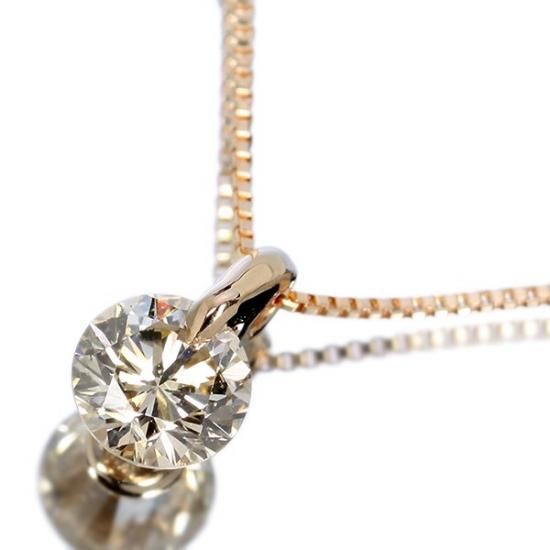 0.4ct ダイヤモンド ネックレス 一粒 一点留 K18ピンクゴールド 0.4ct ダイヤモンド ネックレス 一粒 一点留 K18ピンクゴールド