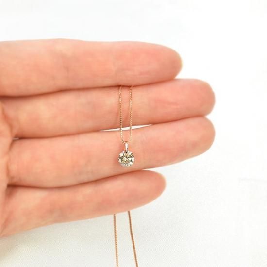 0.4ct ダイヤモンド ネックレス 一粒 一点留 K18ピンクゴールド 0.4ct ダイヤモンド ネックレス 一粒 一点留 K18ピンクゴールド