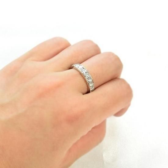 Pt950 天然 ダイヤモンド 「 ことのは 」 リング 天然ダイヤモンド エタニティリング Pt950 1.5カラット Hカラー