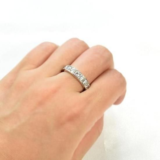 天然ダイヤモンド エタニティリング Pt950 2カラット Gカラー VSクラス