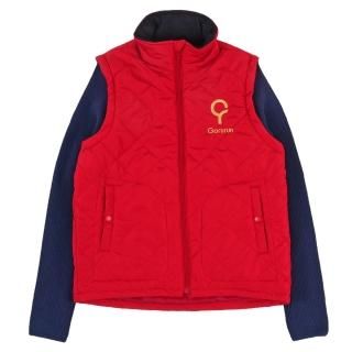 【20%オフ】切替しニットスリーブキルティングベスト / レッド