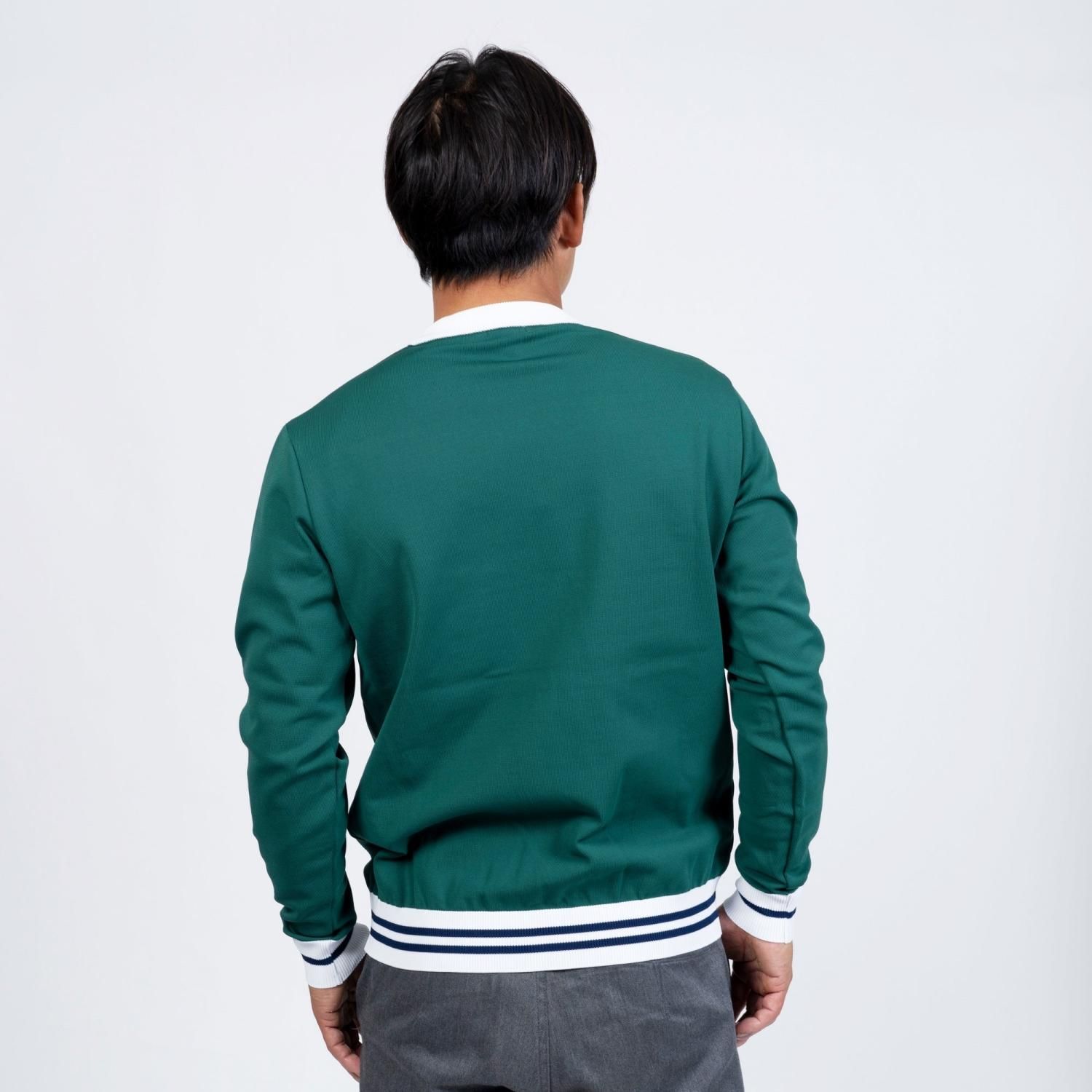 ラインロゴクルーネックニット / グリーン | Gorurun ごるらん