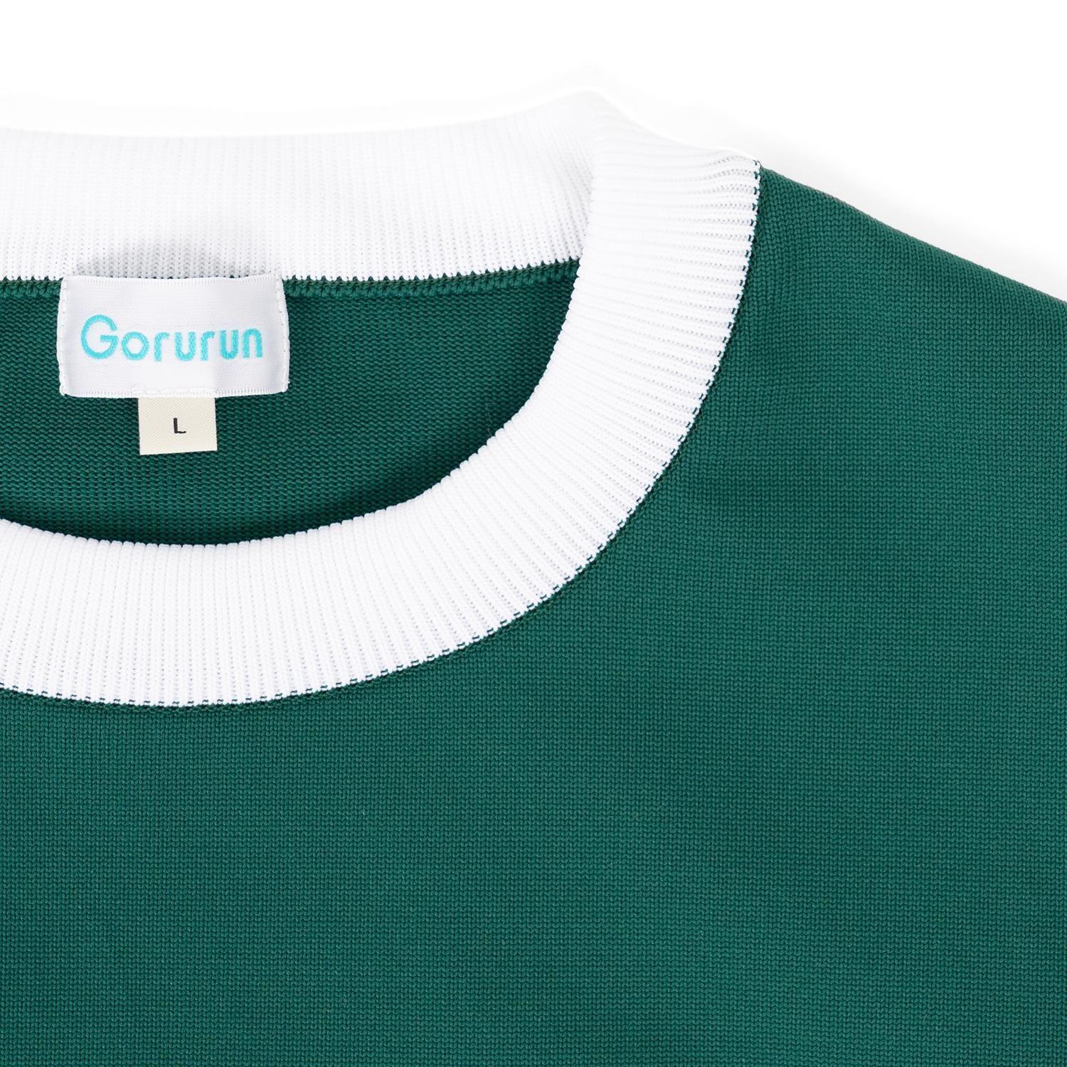 ラインロゴクルーネックニット / グリーン | Gorurun ごるらん