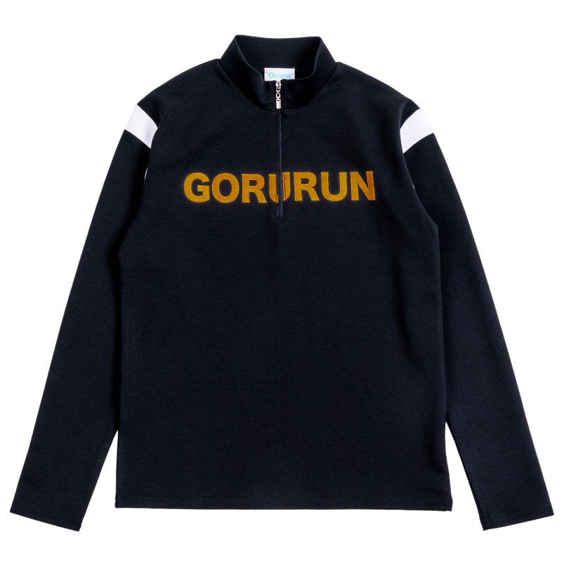 【More Sale 40％ OFF】Gorurun グリッターロゴ ハーフzip / ブラック