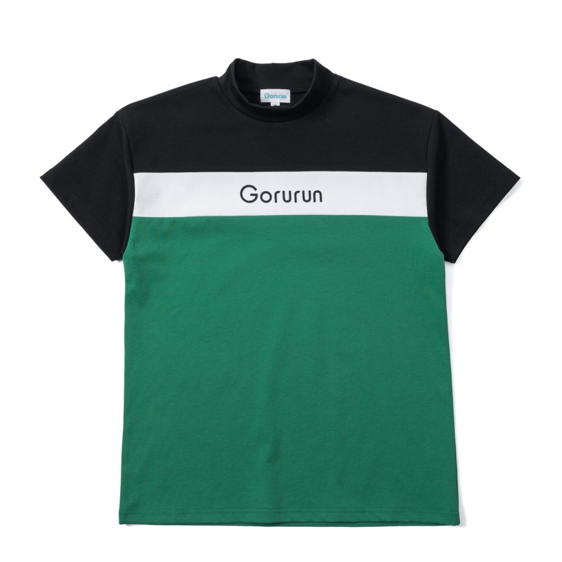 【SUMMER SPECIAL 50%オフ】Gorurun トリオモックネック Tシャツ / ブラック