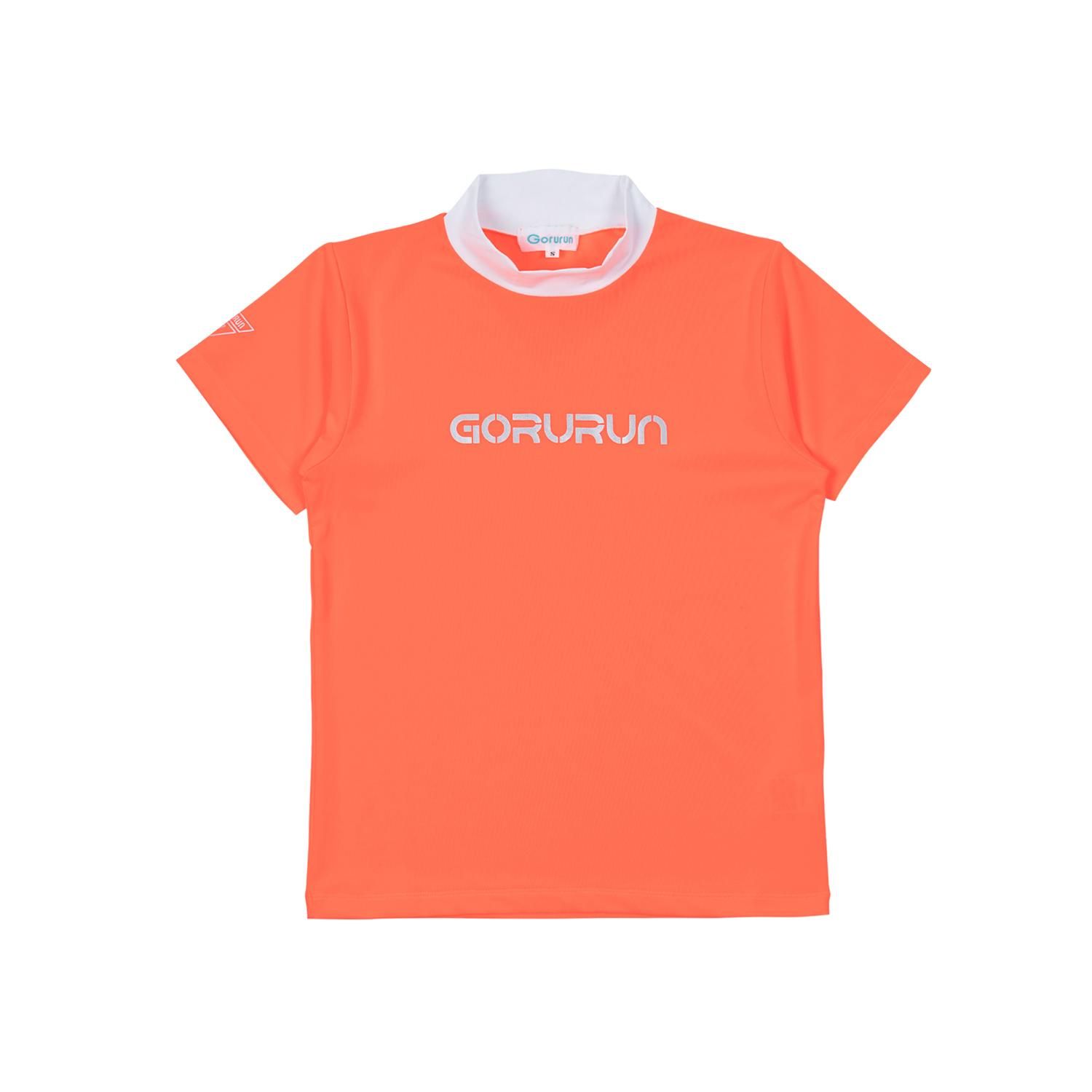 レディース】Gorurun シルバーロゴプリント配色モックネックT レディース】Gorurun シルバーロゴプリント配色モックネックT