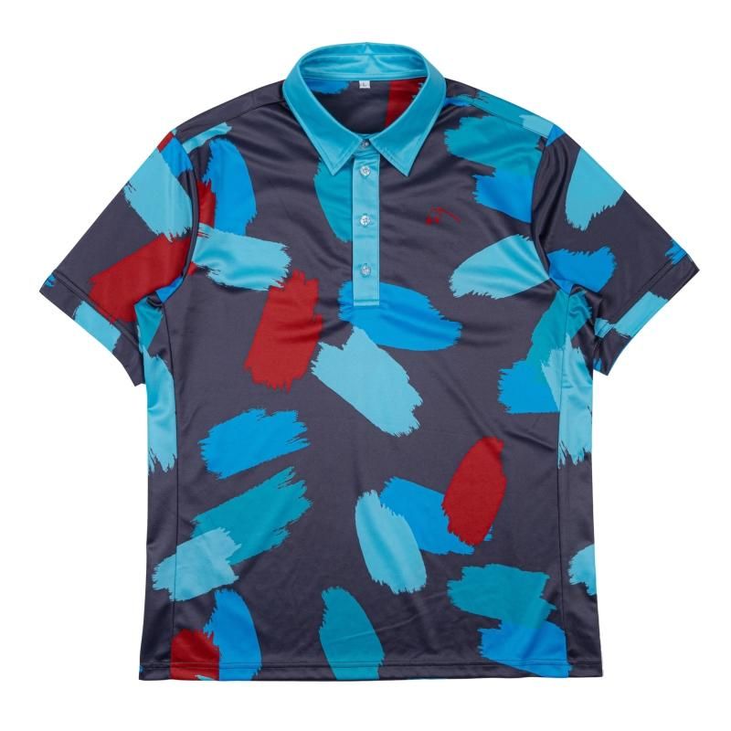 Gorurun バイカラーブロックミドルスムース ポロシャツ