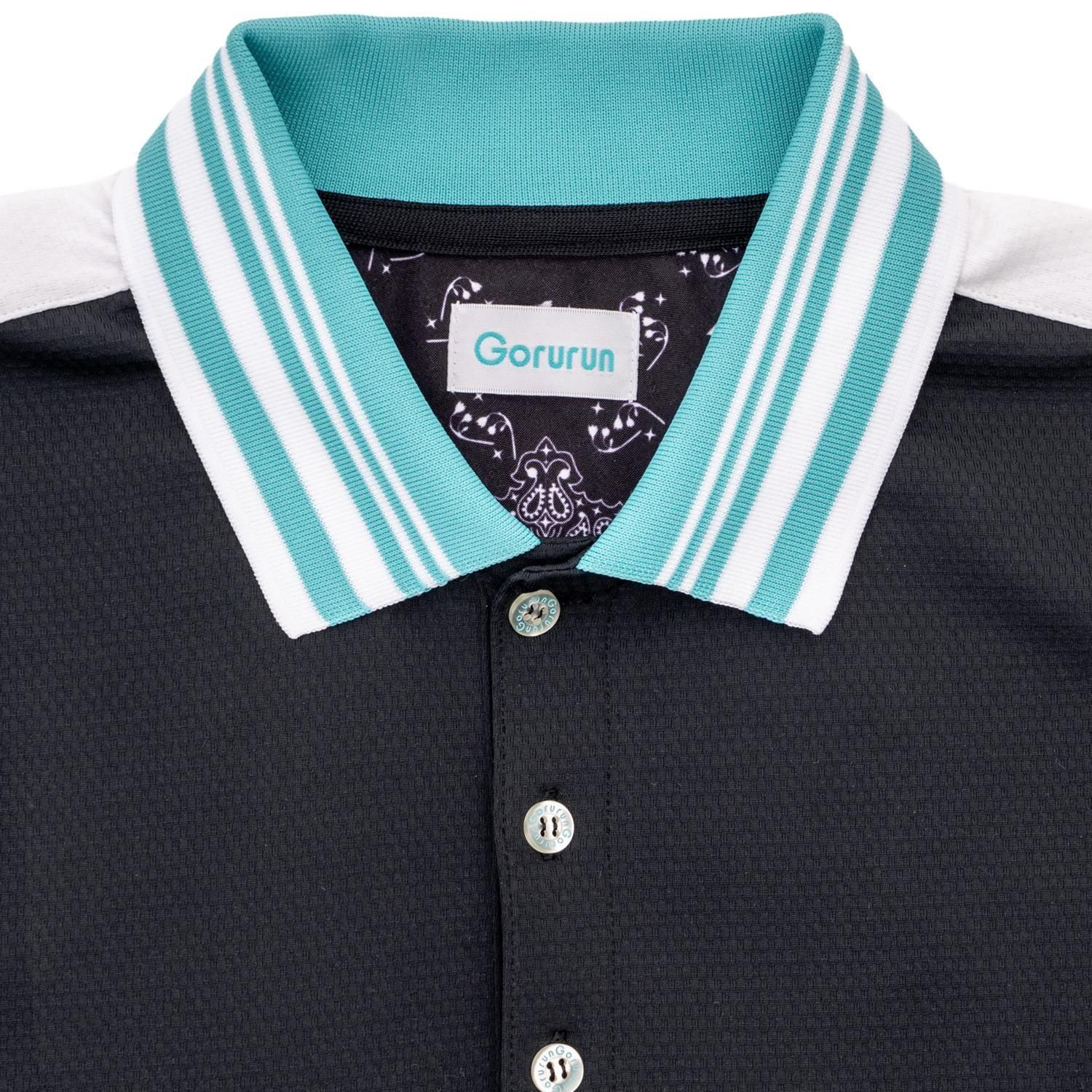 ジャガードカラー ポロシャツ / ブラック | Gorurun ごるらん