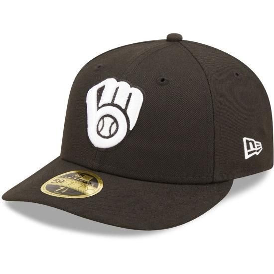 ڥߥ륦 ֥(MILWAUKEE BREWERS)New Era Black & White ץե 59FIFTY Fitted å
