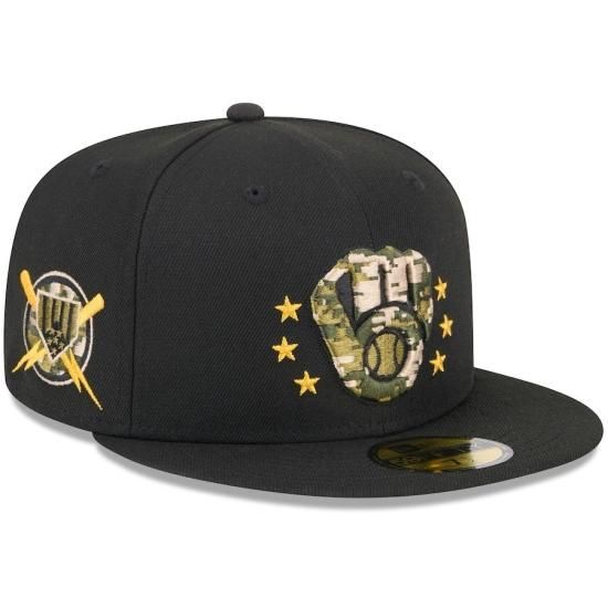 ڥߥ륦 ֥(MILWAUKEE BREWERS)New Era 2024 Armed Forces Day On-Field 59FIFTY Fitted å