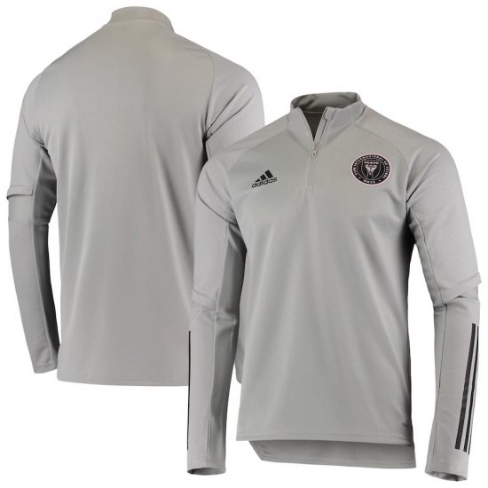 ڥƥ ޥCF(Inter Miami CF)Gray Raglan Long Sleeve Quarter-Zip Training Jersey