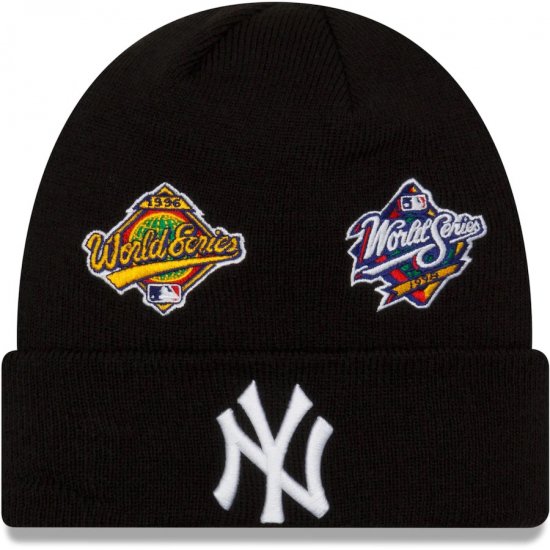 ニューヨーク ヤンキース】New Era Black Champions Cuffed ニット帽