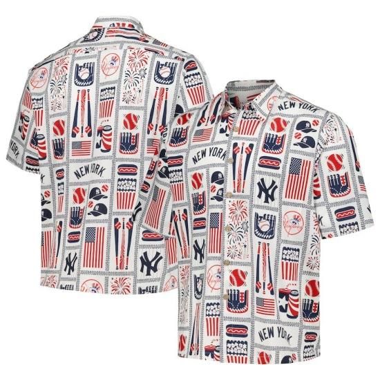 ڥ˥塼衼 󥭡(NEWYORK YANKEES)Reyn Spooner Americana Button-Up ϥ