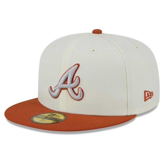 【アトランタ ブレーブス】New Era Cream/Orange 59FIFTY Fitted キャップ-ALL.BALLS