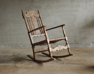 ラッシュ座面の揺り椅子