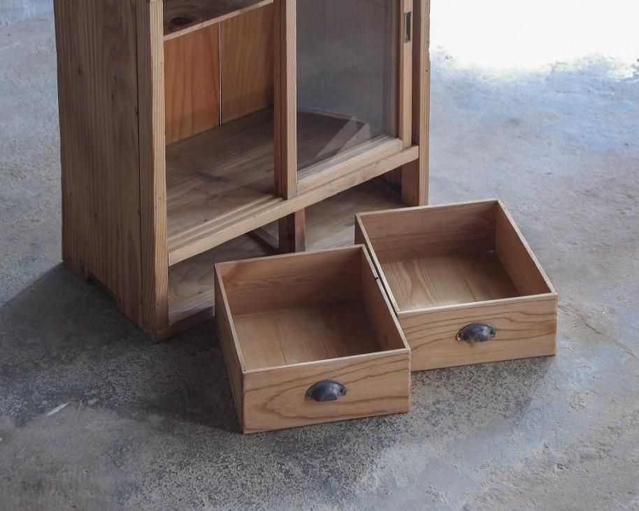 最終値下げ⭐︎古家具収納棚 小さい戸棚／本箱 アンティーク・古家具