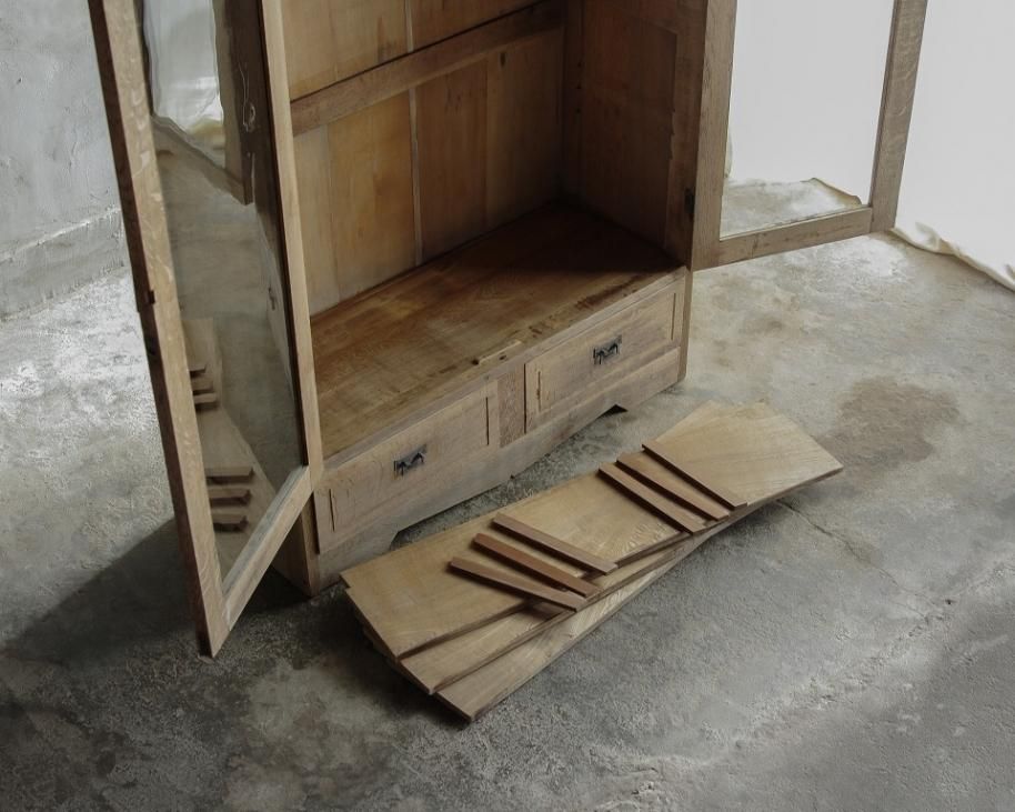 楢の開き戸棚／本箱／飾り棚 古家具・FUNNEL