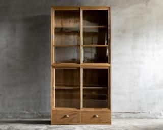 【引取限定】茨城県　ショーケース　木製　白　店舗什器　古家具　アンティーク ヴィンテージ シャツ/ショーケース - アンティーク、ビンテージ