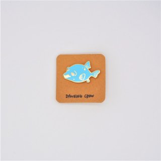 黒山 Blue Dog Face Puffer Fish Metal Pin