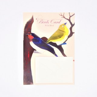 BIRD CARD 野鳥B ツバメ&メジロ