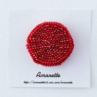 Amarette beads circle ブローチ　