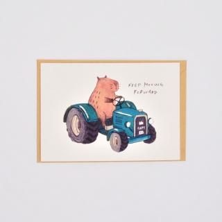  Farmer Capybara Message Card KEEP MOVING FORWARD