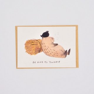 黒山 Farmer Capybara Message Card BE KIND TO YOURSELF