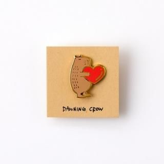  Hug Heart Capybara Metal Pin