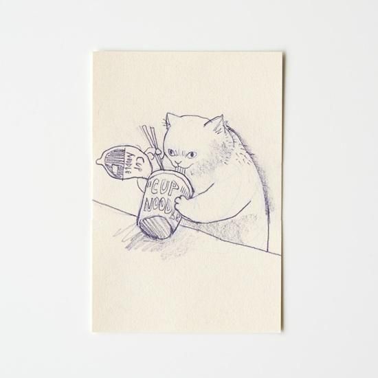 黒山 Cup Noodles Cat ポストカード - C/STORE