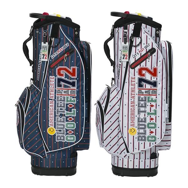 ゴルフバッグ 青と白のストライプ