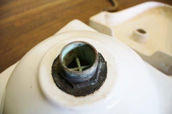 当時モノ 陶器シンク 流し台 高島陶器製 ボルト欠品有 昭和40年代 古録