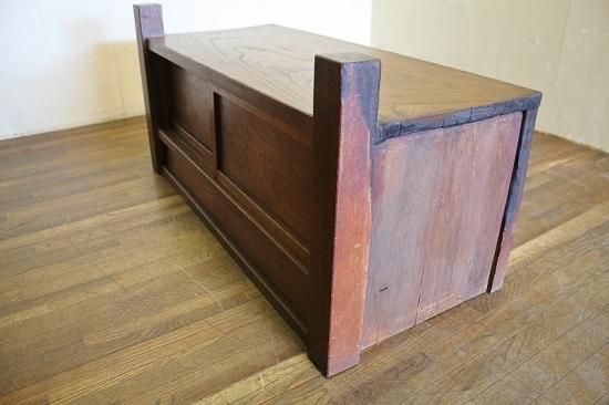 欅杢の小さなローボード アンティーク置床 昭和初期 古録展 送料