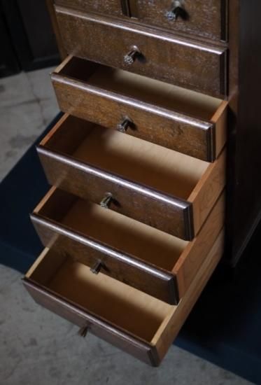 和風ヴィンテージな7杯引き出し 電話台 1980年代 | 古録展 送料
