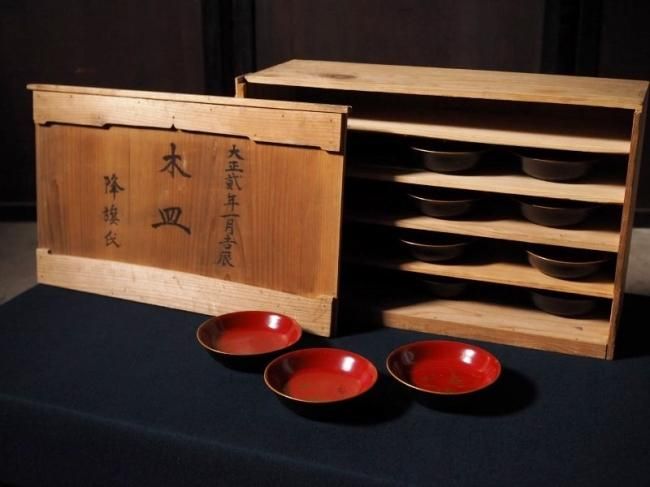 かわいい塗木皿15枚セット実用 大正2年 1913年 在庫2セット 古録展